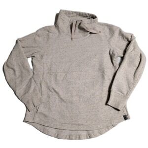 LL Bean Womens Cowl Neck Pullover Sweatshirt Small Petite Oatmeal Heather